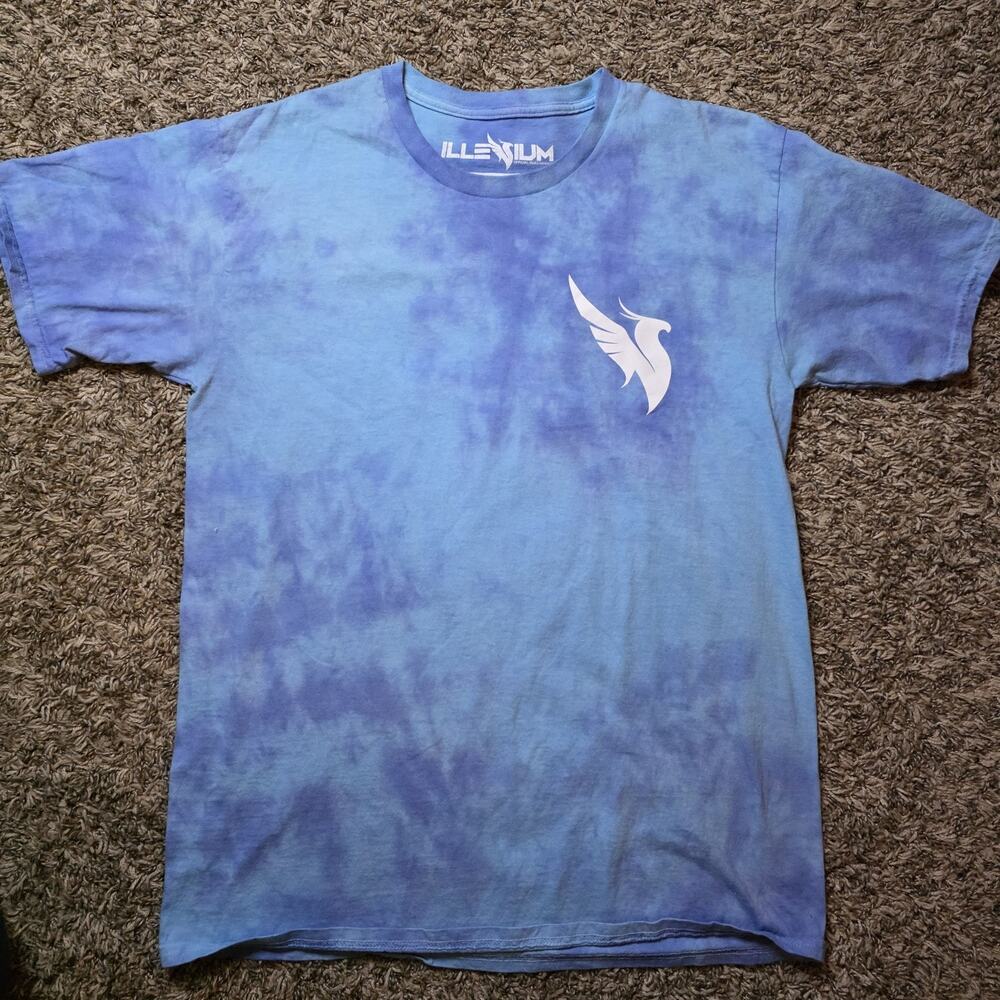 DJ Illenium T-Shirt Size Large Blue Tie Dye Rave Official Merchandise